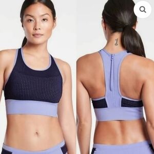Athleta Cross Train Bikini Top Or Sport Bra Zip Back Lavender Size XL